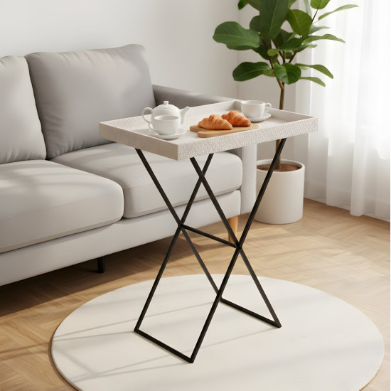 Leather Folding Tray Table